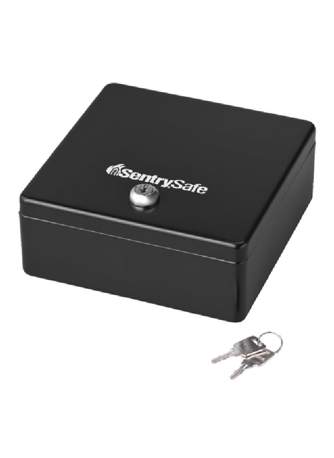 SentrySafe - Solid Steel Keyed Cash Box Black 1kg KDS-1 - Image 1