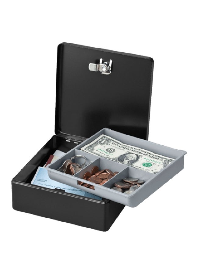 SentrySafe - Solid Steel Keyed Cash Box Black 1kg KDS-1 - Image 1