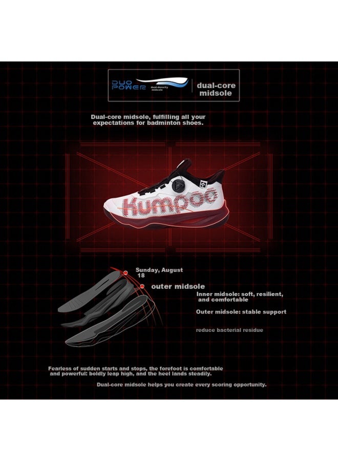 Kumpoo Kh-g826s Featherweight Breathable Shock-absorbing Non-slip Durable Professional Badminton Shoes White Red Black Size 36 - Image 2