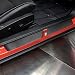 LEXLEY 3D Hash Mark For Dodge 20102023 Challenger Carbon Fiber Style Leather Door Sill Protector AntiDirty Scuff Plate Cover Guard Sills Protector TrimWelcome Pedal Protect 2PCS RED - Image 2