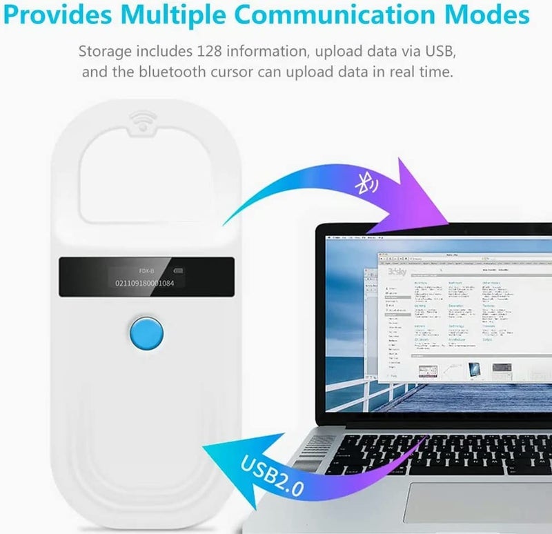GOTOTOP Animal Chip ID Scanner Dog Microchip Reader with OLED Display Screen Supports FDX-B（ISO11784/11785） and EMID Microchips - Image 5