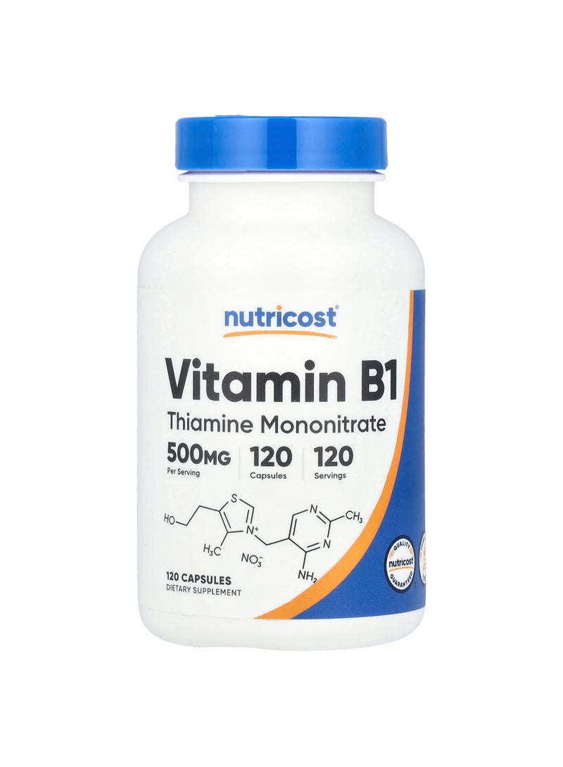 Vitamin B1, 500 mg, 120 Capsules