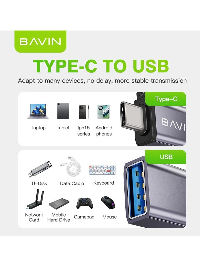 Bavin OTG Adaptor USB 3.0 Fast Data Transfer for Type-C Phones and Laptop Tablet Gamepad Printer Keyboard - Image 2