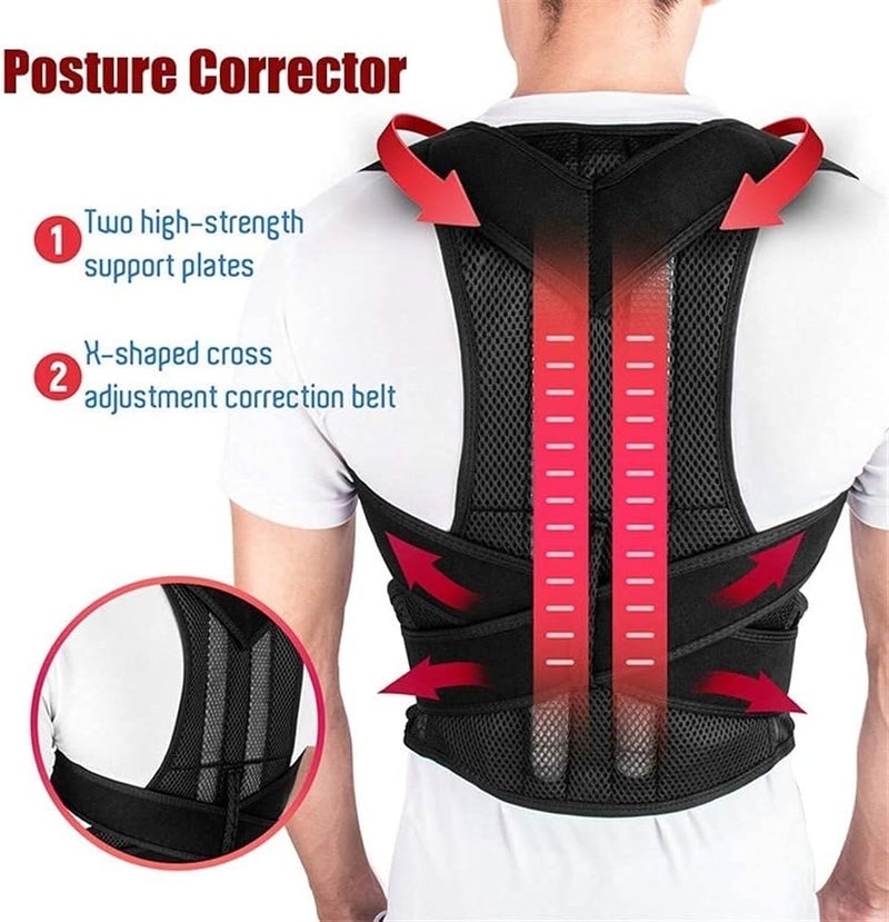 Posture Corrector Adjustable Adult Corset Back Therapy Shoulder Lumbar Brace Spine Support Belt Posture Correction for Men Women Back Posture,Medium,Medium,M - Image 3