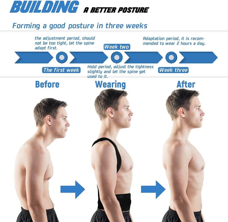 Posture Corrector Adjustable Adult Corset Back Therapy Shoulder Lumbar Brace Spine Support Belt Posture Correction for Men Women Back Posture,Medium,Medium,M - Image 5