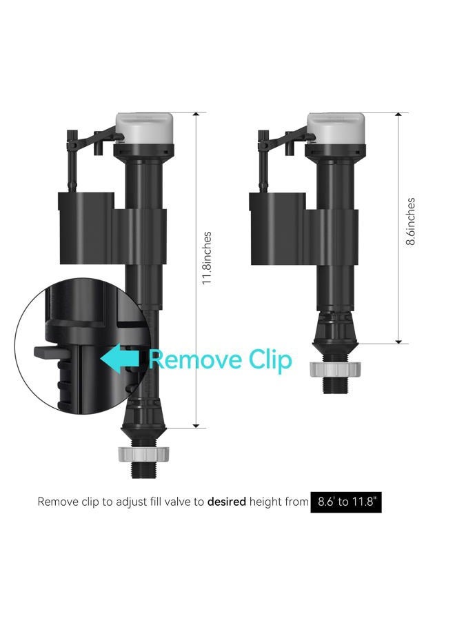RT A1250L Toilet Fill Valve Toilet Tank Parts Replacement Running Toilet Repair Kit Quiet Fill Anti-Siphon - Image 5
