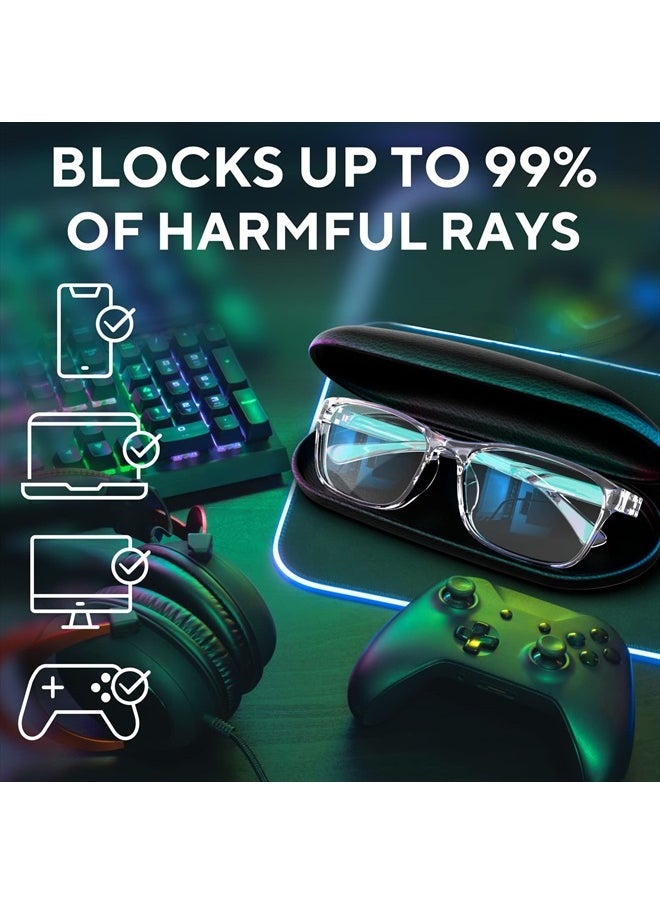 Benicci - Stylish Blue Light Computer Blocking Glasses for Men and Women - Ease Digital Eye Strain, Dry Eyes, Headaches and Blurry Vision - Instantly Blocks Glare from Computers and Phone Screens, Case Included - Image 1