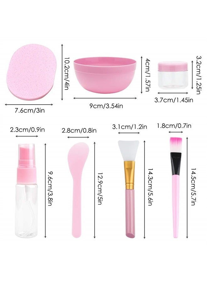 YuCool DIY Facemask Mixing Tool Set,YuCool DIY Facial Tool Mixing Bowl Silicone Brushes Stick Spatula Spray Bottle Adjustable Headband-Pink