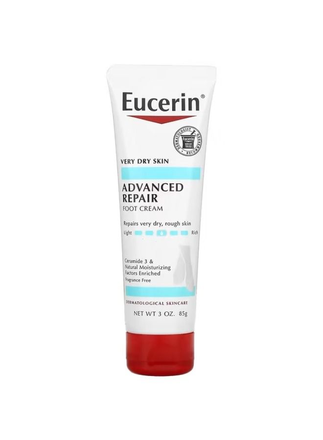 Eucerin, كريم الإصلاح المتقدم للقدم، خالي من العطور، 3 أونصة (85 جم)
