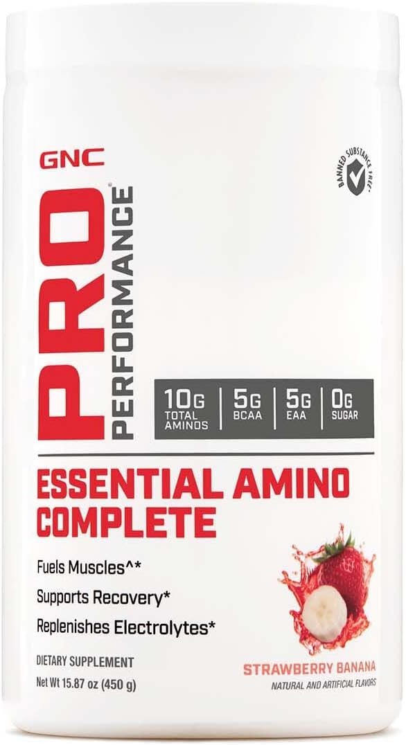 GNC Pro Performance Essential Amino Complete Strawberry Banana 1587 oz Supports Muscle Recovery - Image 1