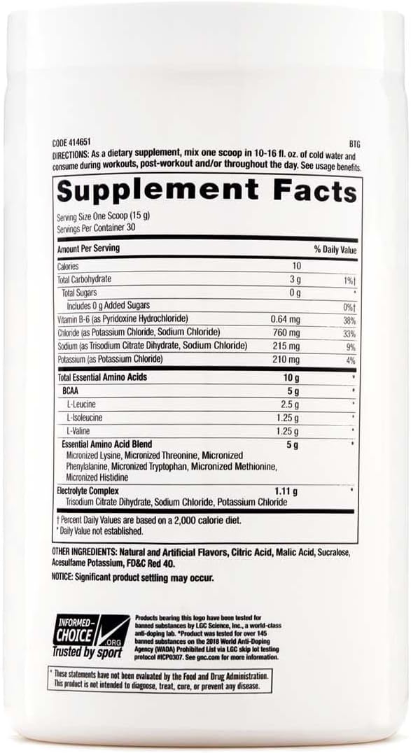 GNC Pro Performance Essential Amino Complete Strawberry Banana 1587 oz Supports Muscle Recovery - Image 2