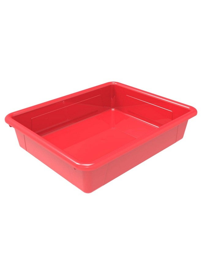 صينية تخزين مقاس الحروف 10 × 13 × 3 بوصة باللون الأحمر