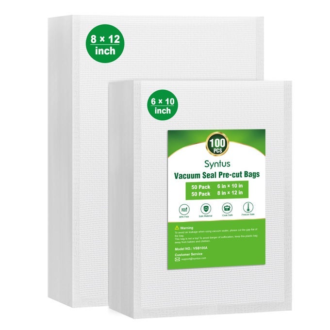 VACUUM SEALER BAGS 100 QUART 8 X 12 AND PINT 6 X 10 COMMERCIAL GRADE PRECUT BAG BPA FREE FOOD VAC BAGS FOR STORAGE MEAL PREP OR SOUS VIDE