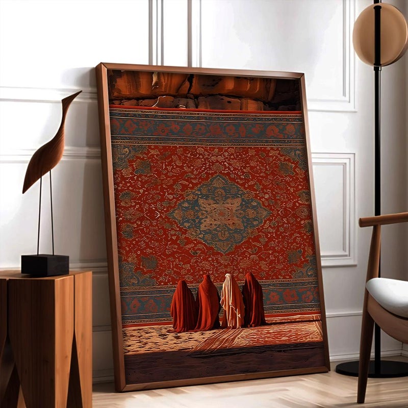 ماركتنا لوحة قماشية بتصميم الفن النجدي مع برواز مجوف مقاس (40×60) قطعة واحدة - Image 3