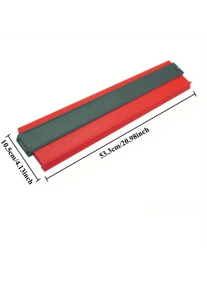 Adjustable Profile Gauge 53 3cm Black Red ABS Plastic Ruler For Woodworking And Tile Installation - Image 1