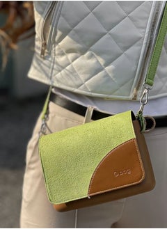 O bag O pocket Cross Body Bag with Flap & Eco Leather Adjustable Shoulder Strap in Avocado Biscuit  - Image 1