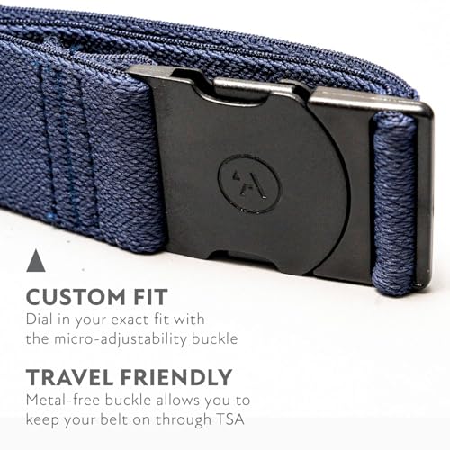 Arcade The Original Unisex Adventure Belt, Heavy Duty Elastic Webbing, Non-Metal Travel Friendly Buckle, Navy - Image 3