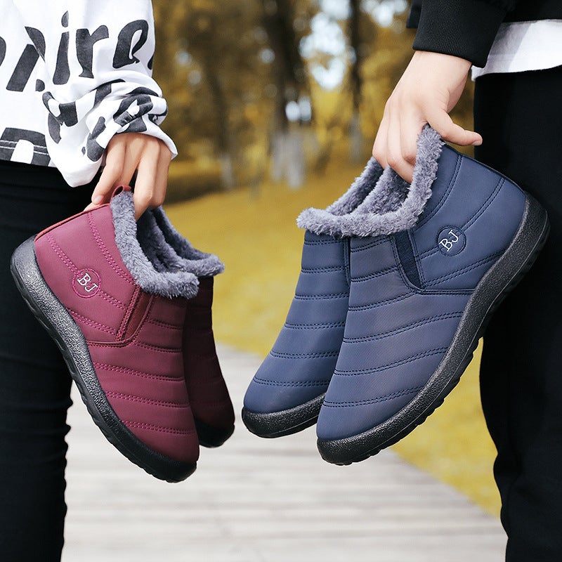Cotton Boots Winter New Cross-Border Large Size Cotton Shoes Fleece-Lined Thickened Warm Snow Boots Couple Slip-On Short Boots Wholesale - Image 5