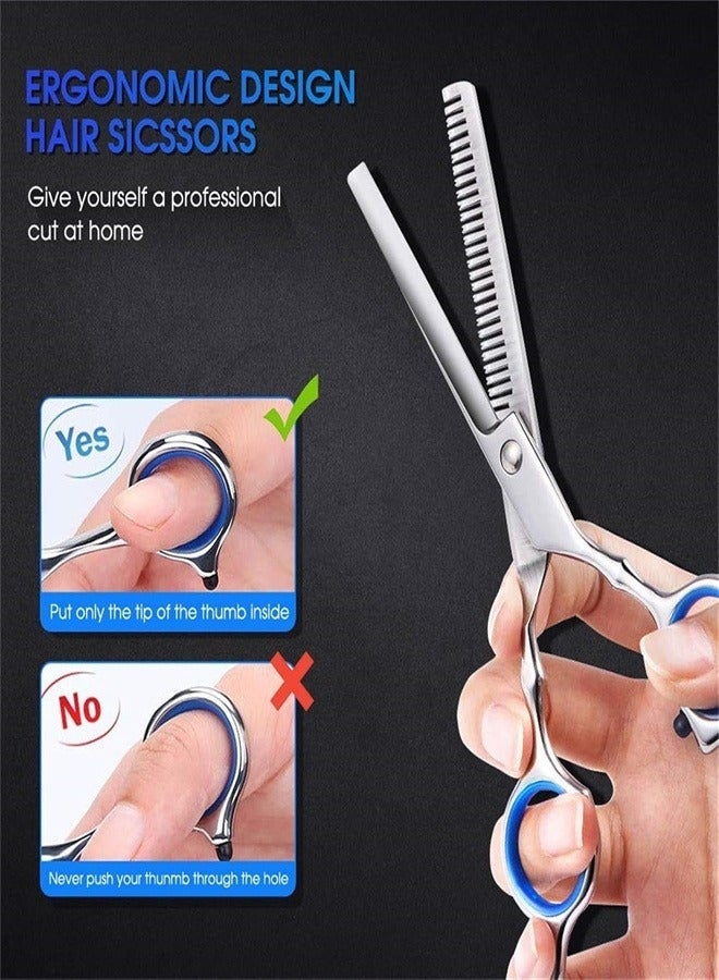 Arabest Hair Cutting Scissors Kit, 10 Pack Stainless Steel Scissors Hair Hairdressing Professional Shears Set Sharp Hair Scissors Professional Thinning Scissors for Home Baber Salon Women Men Kids Haircut - Image 4