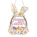 JBTM24 98x65inch Hanging Diamond Art Pendant Kits Happy Easter Diamond Painting Hanging Sign with Chain Special Shaped Crystal Art Ornament Easter Bunny - Image 2