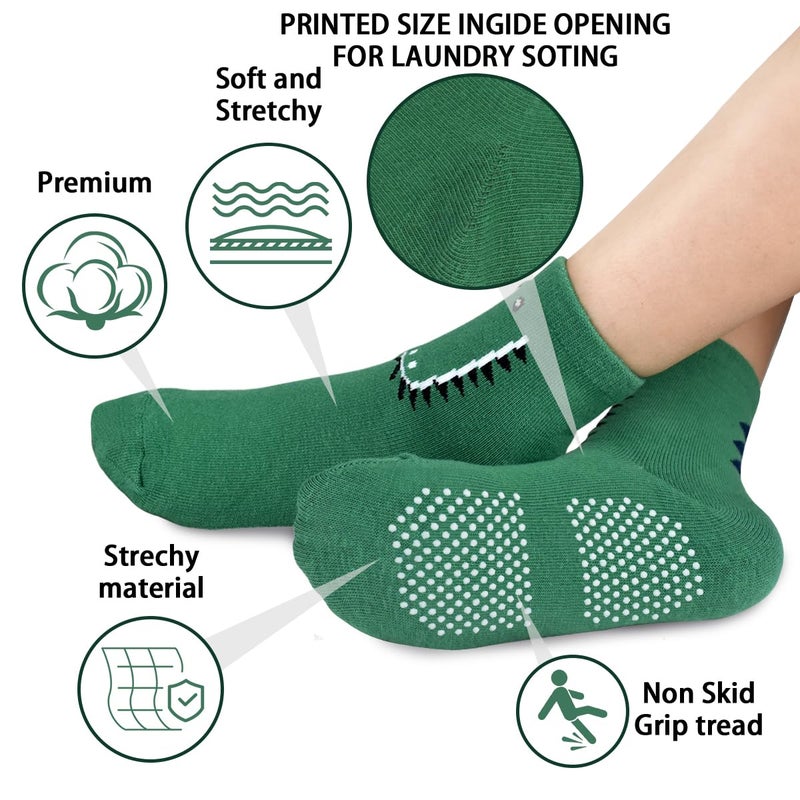 Tphon Toddler Socks, Baby Non Slip Socks for Boys Girls 12 Pairs Kids Infants Children Sock 5-7 Years - Image 2