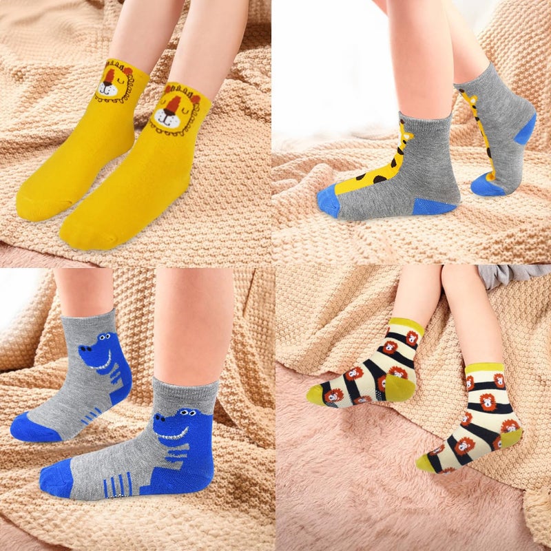 Tphon Toddler Socks, Baby Non Slip Socks for Boys Girls 12 Pairs Kids Infants Children Sock 5-7 Years - Image 5