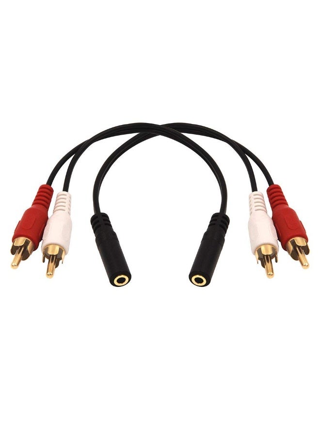GNAFOTU 2 Pack 3.5mm Female to 2 RCA Male Stereo Audio Y Cable Bundle Gold Plated Adapter with 2-Pack 3.5mm Male to Dual 1/8 Inch Female Stereo Jack Adapter Y Splitter Headphone Converter - Image 4