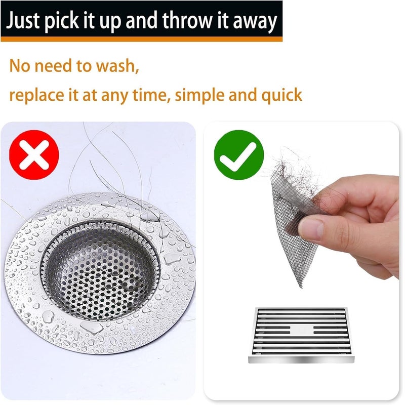 RONOXY Kitchen Sink Strainer Roll Disposable Hair Catcher Shower Drain Mesh Stickers cuttable PVC Mesh, DIY Shower Drain Cover Hair Catcher for Any Length (1) - Image 2
