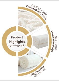 Donetella Soft Waffle Fleece Blanket King Size(200X240 CM) No Shed,No Pilling Plush Cozy Throw 300 GSM Lightweight Blanket For Bed, Couch , Chair , Sofa And Camping,White  - Image 4