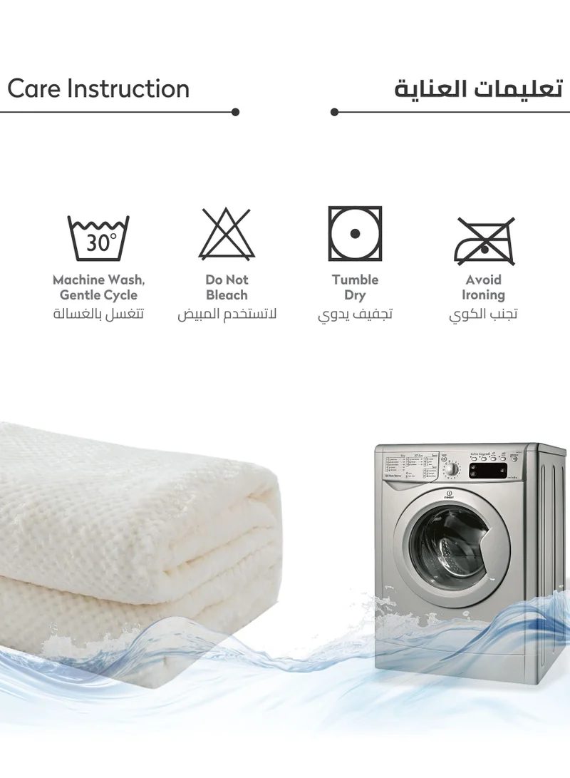 Donetella Soft Waffle Fleece Blanket King Size(200X240 CM) No Shed,No Pilling Plush Cozy Throw 300 GSM Lightweight Blanket For Bed, Couch , Chair , Sofa And Camping,White