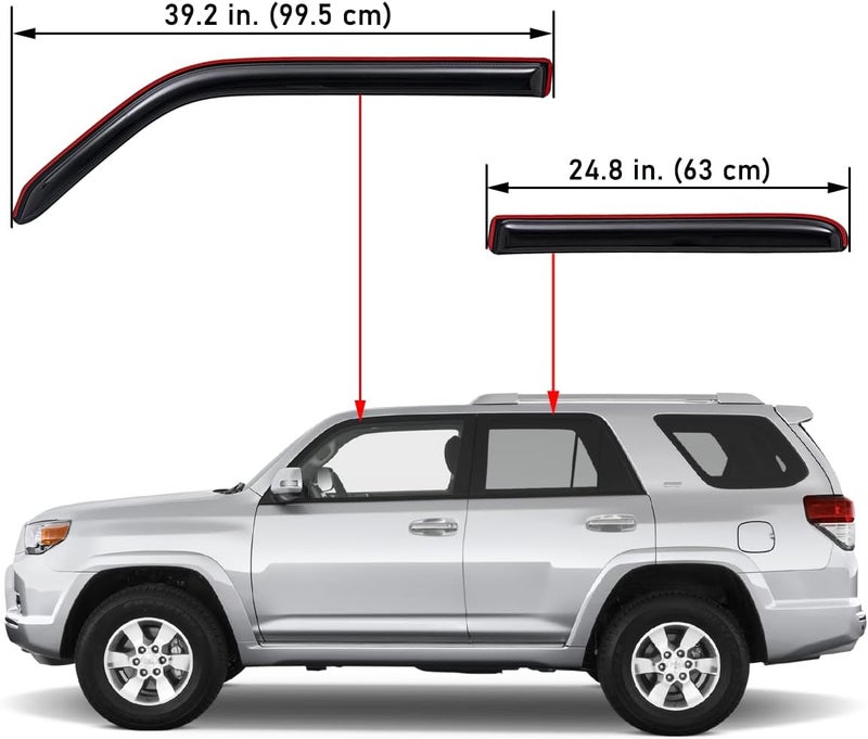 Lightronic WV194242 In-Channel Side Window Visor Deflector Rain Guard Set for Toyota 4Runner 2010-2020 - Image 2