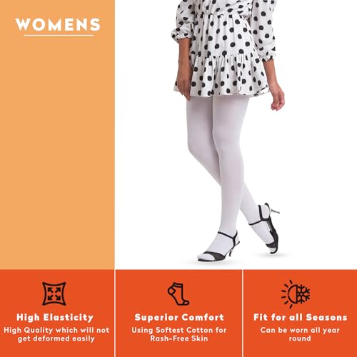 Supersox Tights for Women, Made with Breathable, Anti Odour & Moisture Absorbent Combed Cotton, Ideal for Ballet Dancing/Everyday Activity (Pack Of 1) - Image 4