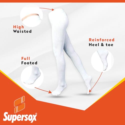Supersox Tights for Women, Made with Breathable, Anti Odour & Moisture Absorbent Combed Cotton, Ideal for Ballet Dancing/Everyday Activity (Pack Of 1) - Image 3