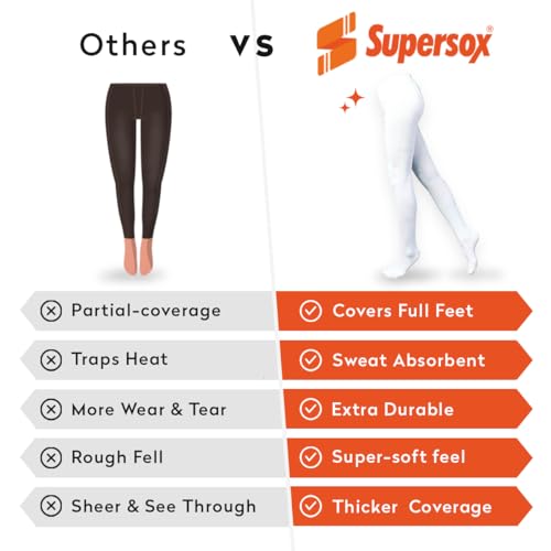 Supersox Tights for Women, Made with Breathable, Anti Odour & Moisture Absorbent Combed Cotton, Ideal for Ballet Dancing/Everyday Activity (Pack Of 1) - Image 5