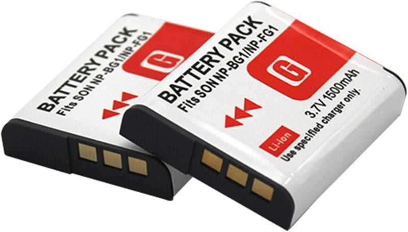 شاحن بطارية NP-BG1 (1500 مللي أمبير) (يشمل بطاريات المقطورة)، متوافق مع سوني T100 وH50 وW300 وW55 وW70 وW80 وDSC-N1 وT2 وH9 وH10 وH20 وHX5C وWX1 وT20 وH70 وHX30V وHX7V - Image 5