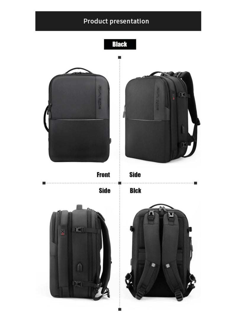 ARCTIC HUNTER - B00382 Men Smart Detachable Design Waterproof Travel 17.3-Inch Laptop Backpack Bag, Black - Image 1