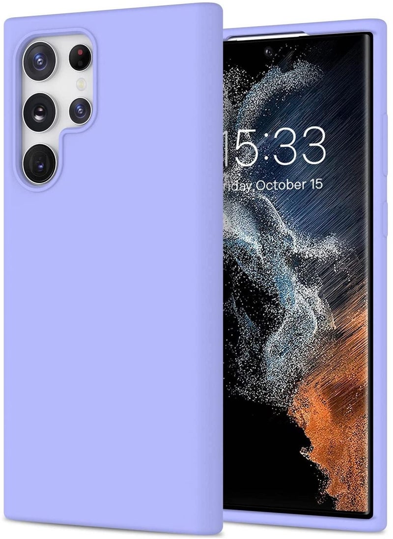 YoYoTech Liquid Silicon Case Shock-Proof Soft Gel Rubber Matte Finish Cover designed for Samsung Galaxy S22 ULTRA 6.80’ (2022)- Purple  - Image 1