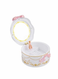 KASTWAVE Music Box, Girls Mini Music Box Rotary Ballerina Girl Jewelry Storage Box for Kids Children(white)  - Image 5