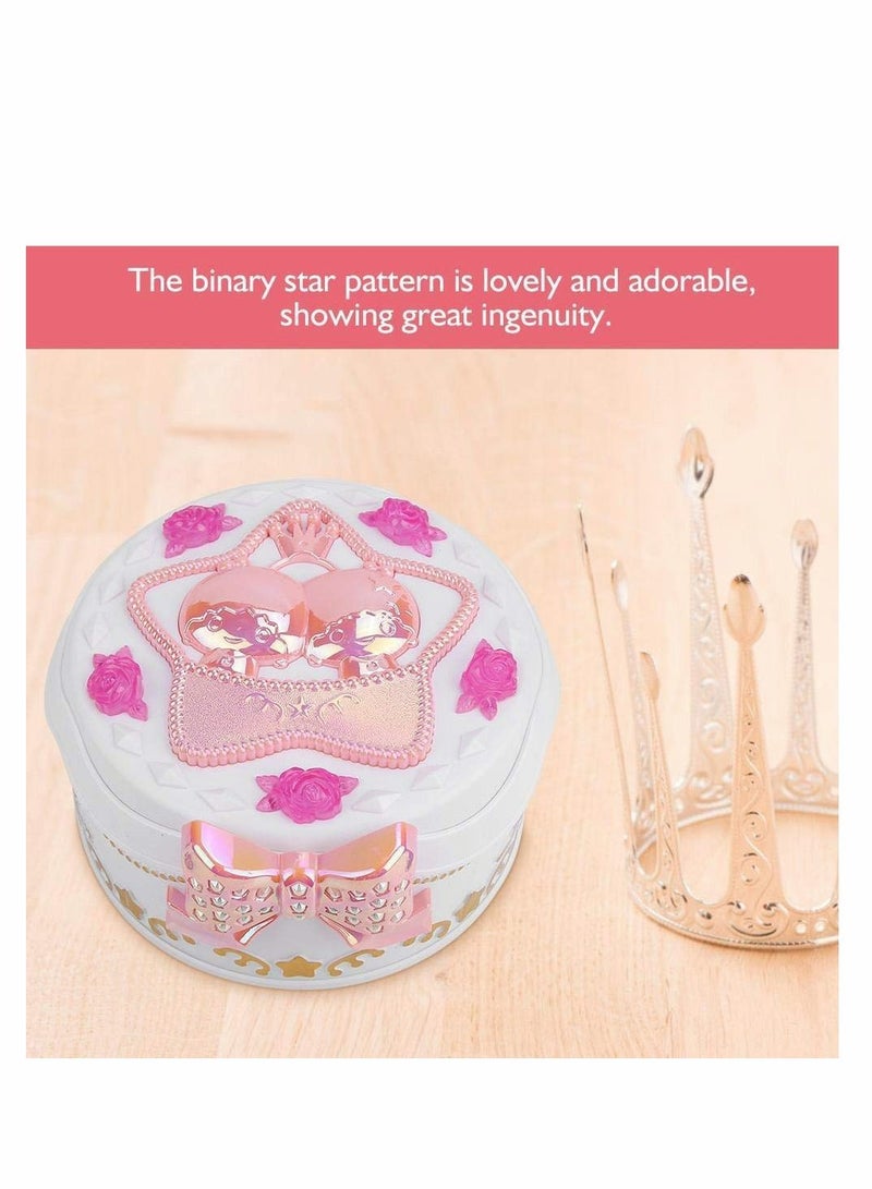 KASTWAVE Music Box, Girls Mini Music Box Rotary Ballerina Girl Jewelry Storage Box for Kids Children(white) - Image 2