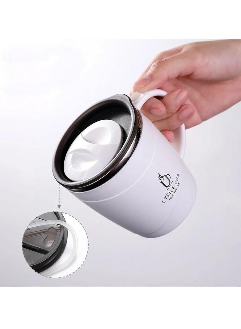 AROAQ Travel Coffee Cup, Hot and Cold High Capacity Travel Mug, Stainless Steel Reusable Leakproof Office Mug, Vacuum Insulated Double Wall Travel Tumbler for Hot Coffee Tea and Cold Drinks, White - Image 3