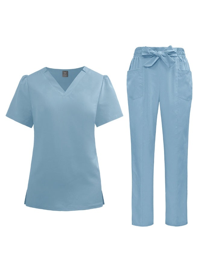 NIBEMINENT High-quality Surgical Uniforms Woman Nursing Set Top Pant Articles Medical Uniform Scrub Clinical Beauty Salon Spa Hospital Suit - Image 1