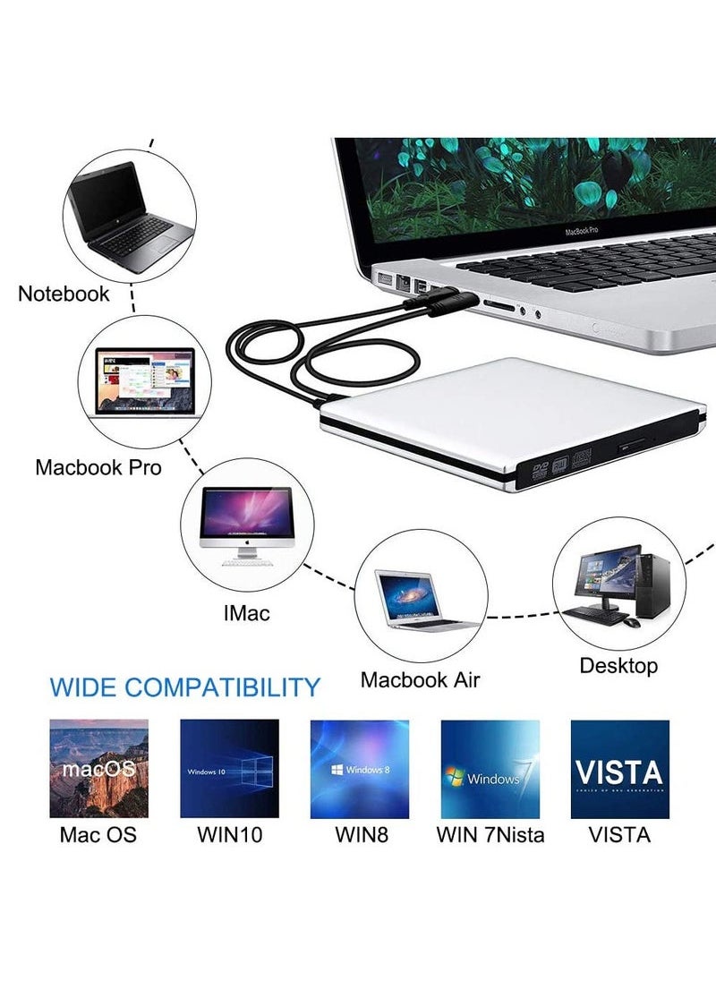 Generic - External USB3.0 Optical DVD Drive BD-RE 3D Blu-Ray Reader for Windows/MAC OS (Blu-ray player) - Image 1