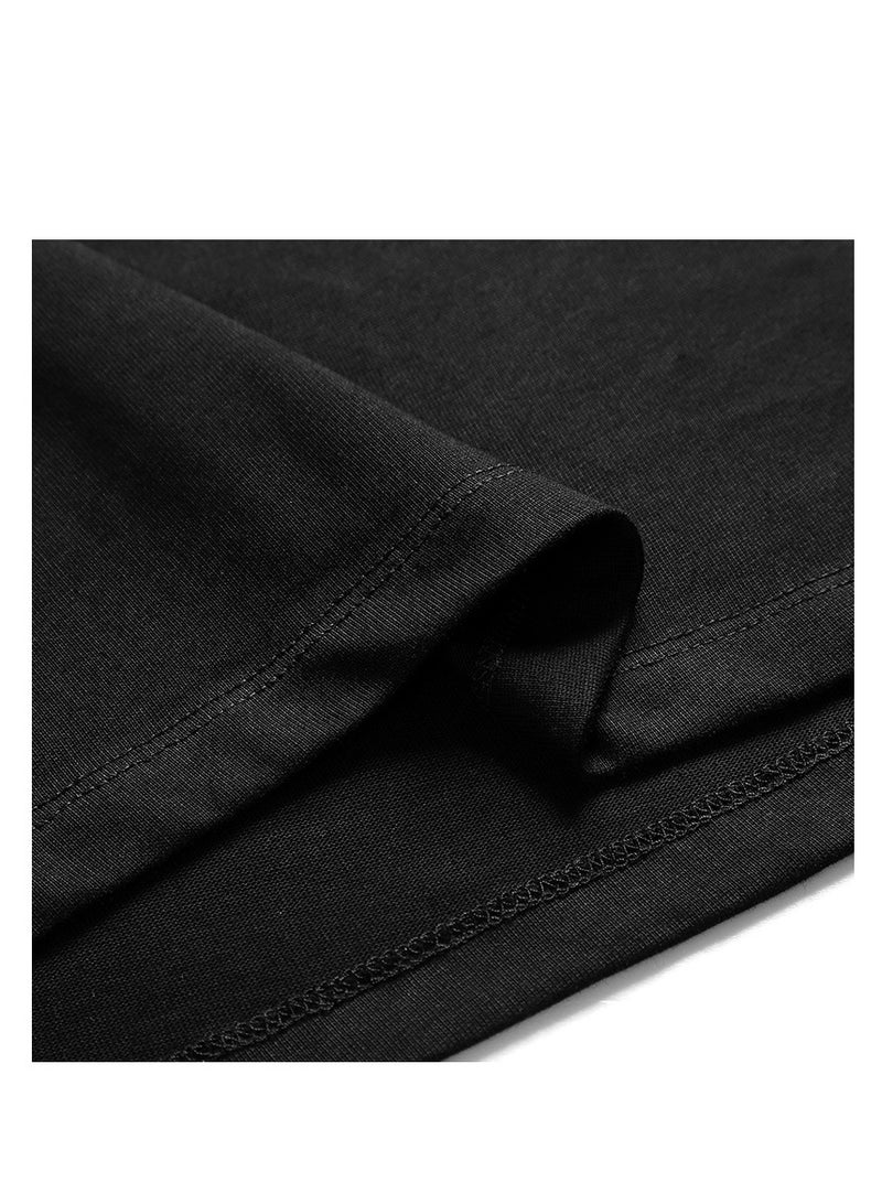 G&G AVENUE Men's Sports Style Pure Cotton Thick Oversized  Neck Polo shirt Black New Trend Pattern Casual Style (One Piece) - Image 5