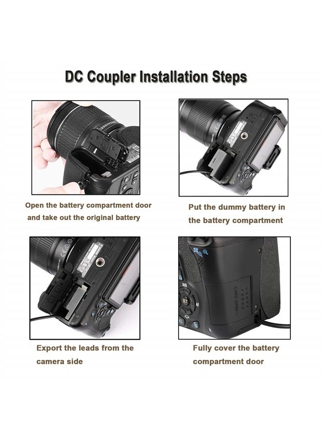 TKDY ACK-E10 EOS Rebel T7 Continuous Power Supply LP-E10 Dummy Battery DR-E10 DC Coupler Kit for Canon EOS T6 T5 T3, Kiss X50 X70 X80 X90, EOS 1100D 1200D 1300D 1500D 2000D Digital Camera. - Image 2