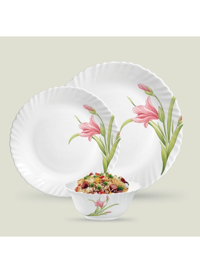 لاوبالا طقم عشاء كلاسيك من لا أوبالا، 20 قطعة، مصنوع من الزجاج – أطباق بتصميم "فلامينغ ريد"، آمن للاستخدام في الميكروويف وغسالة الصحون – تصميم بسيط وعصري – خفيف الوزن – يشمل أوعية وأكواب وأطباق – قابل لإعادة الاستخدام. - Image 2