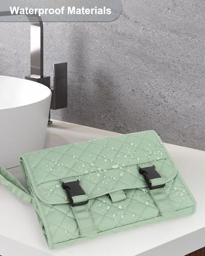 Relavel Travel Hanging Toiletry Bag for Men Women Travel Kit Shaving Bag Waterproof Large Makeup Bag Wash Bag Makeup Organizer Cosmetic Case for Bathroom Shower Green Pro - Image 5