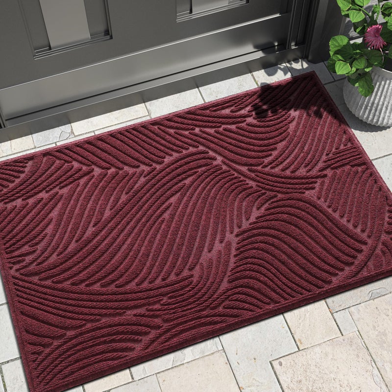 Yimobra Doormat Outdoor Entrance Simple Stripes AllWeather Waterproof NonSlip Mat for Front Door Heavy Duty Welcome Mat for Indoor Garage Patio36x24 Red - Image 2