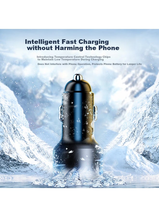 WITGOER Witgoer Car Charger 256W Super Fast Charge Car Cigarette Lighter Converter Head One Drag Three With Cable For Apple Huawei - Image 5