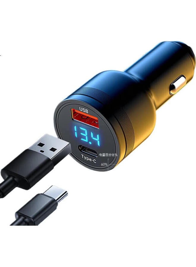 WITGOER Witgoer Car Charger 256W Super Fast Charge Car Cigarette Lighter Converter Head One Drag Three With Cable For Apple Huawei - Image 3