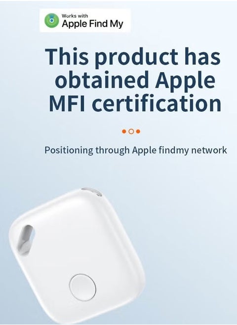 Smart Bluetooth Tracker Key Finder Item Locator Tracking Smart Tag for Keys Bags Anti-lose AirTag iOS Compatible Support Apple Find My Without Monthly fees Waterproof White